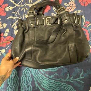 Gerard Darel Black Leather Hobo Bag